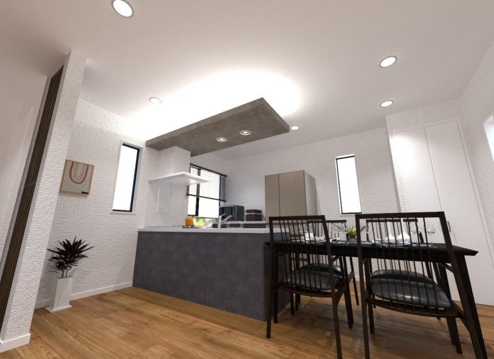 ダウンライト+間接照明